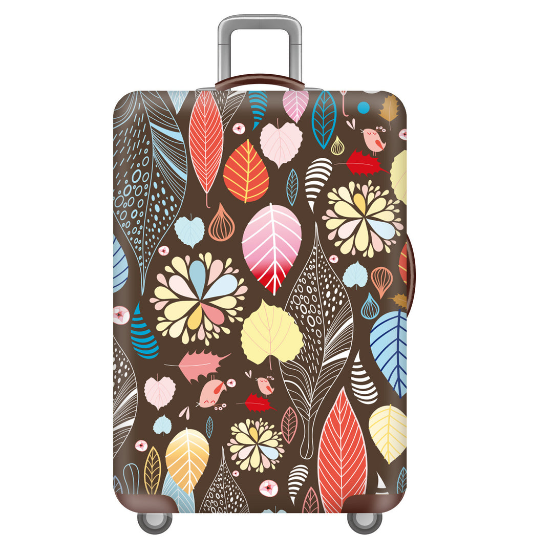 Unisex non-elastic suitcase cover with tropical leaf pattern, stretch protective cover for hard shell and soft case Bowlift