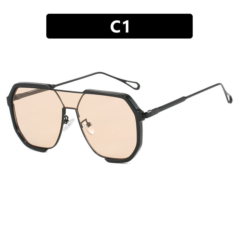Ladies extravagant sunglasses in hexagonal design with transparent frame Bowlift