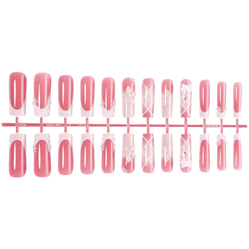 Elegant Press-On Nail Collection with Floral Accents Bowlift