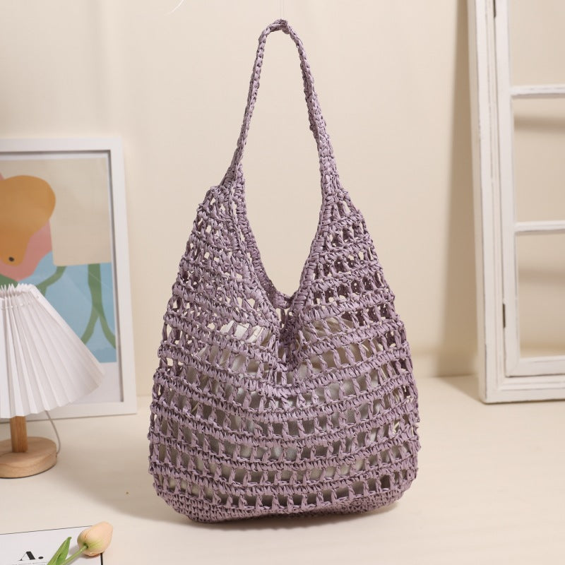 Trendy net tote bag with gathered design Bowlift