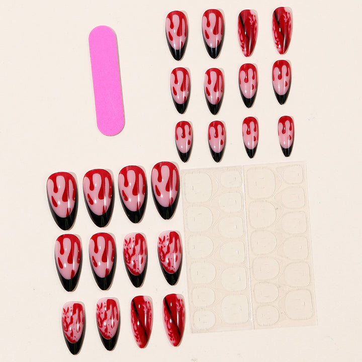 Gothic Horror Theme Stiletto Nail Art Extensions Bowlift