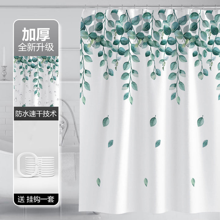 Women's Botanical-Themed Shower Curtain Bowlift
