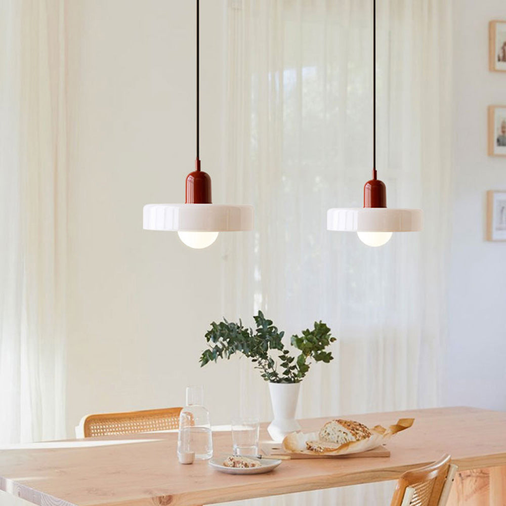 BowLift | Scandi Bauhaus Pendant Light – Stylish Orange Ceiling Lamp for Contemporary Spaces
