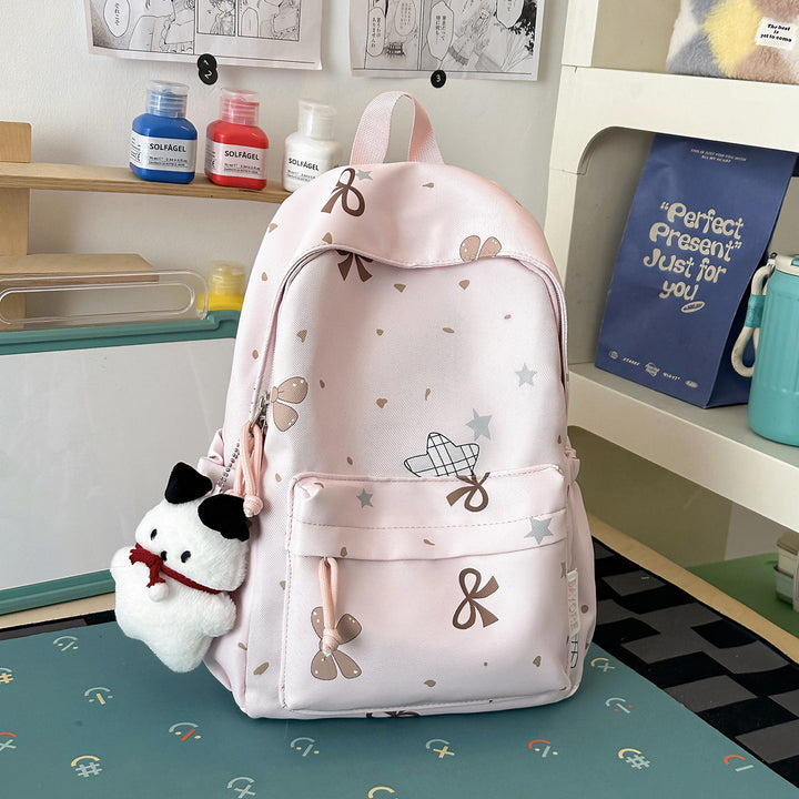 Fun-Themed Cartoon Print Backpack Bowlift