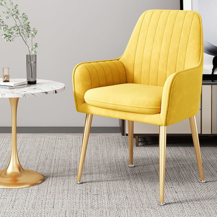 Modern Accent Chair with Gold Legs Bowlift
