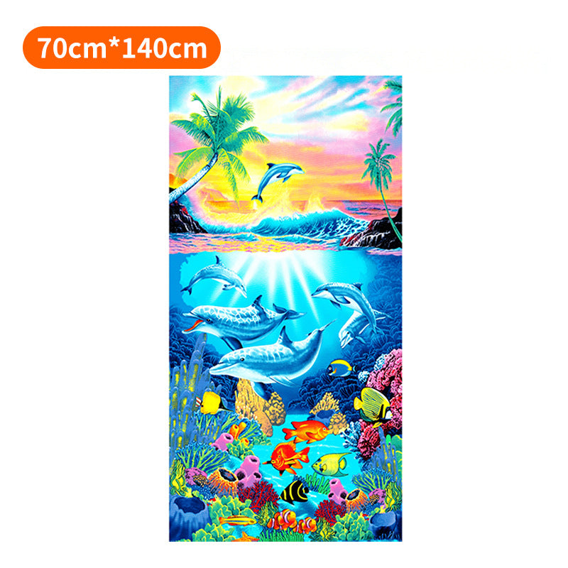 Beach towel with tropical flamingo pattern Bowlift