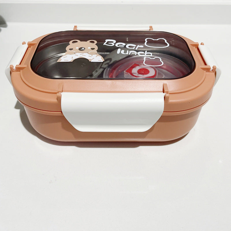 Bear-Themed Multi-Compartment Lunch Box