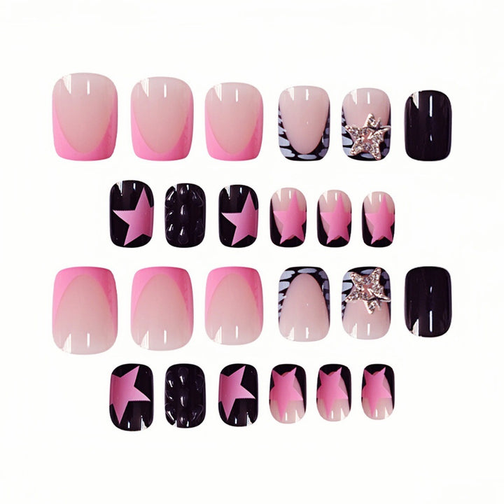 Artistic Star-Embellished Nail Art Extensions Bowlift