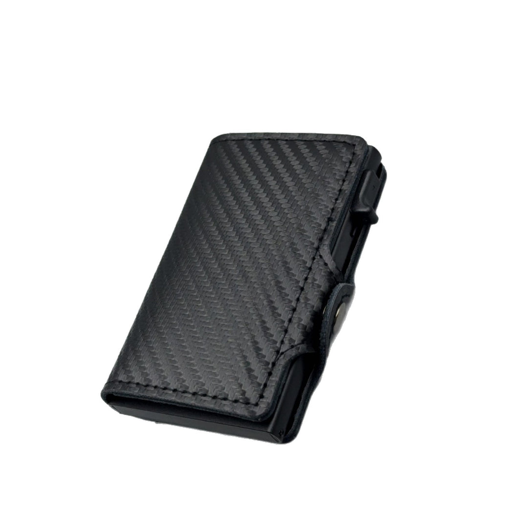 Carbon-Texture RFID Blocking Slim Card Wallet with Belt Clip Bowlift