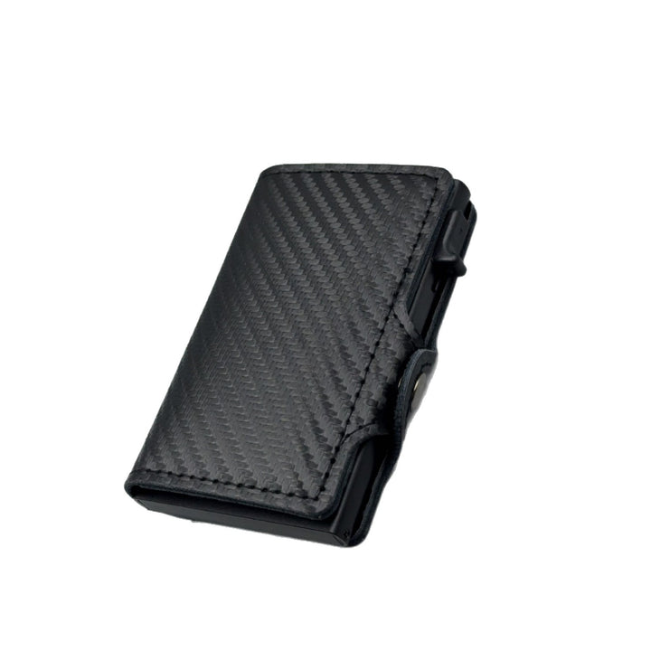 Carbon-Texture RFID Blocking Slim Card Wallet with Belt Clip Bowlift