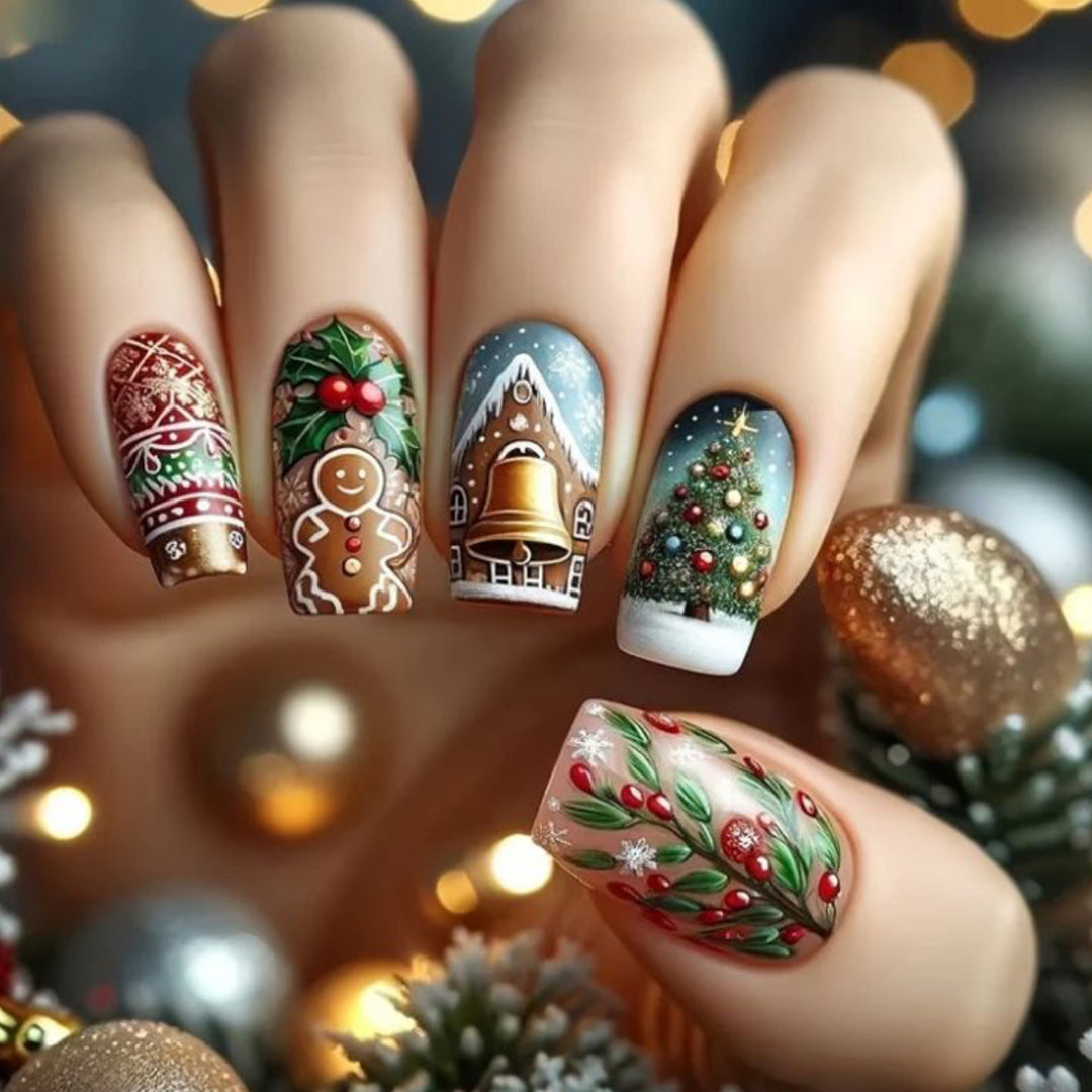Holiday-Themed 3D Nail Art Extensions Bowlift