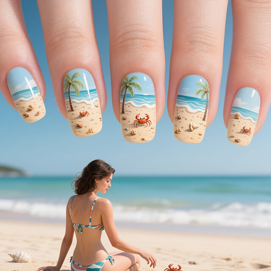 Tropical Beach-Themed Nail Art Bowlift