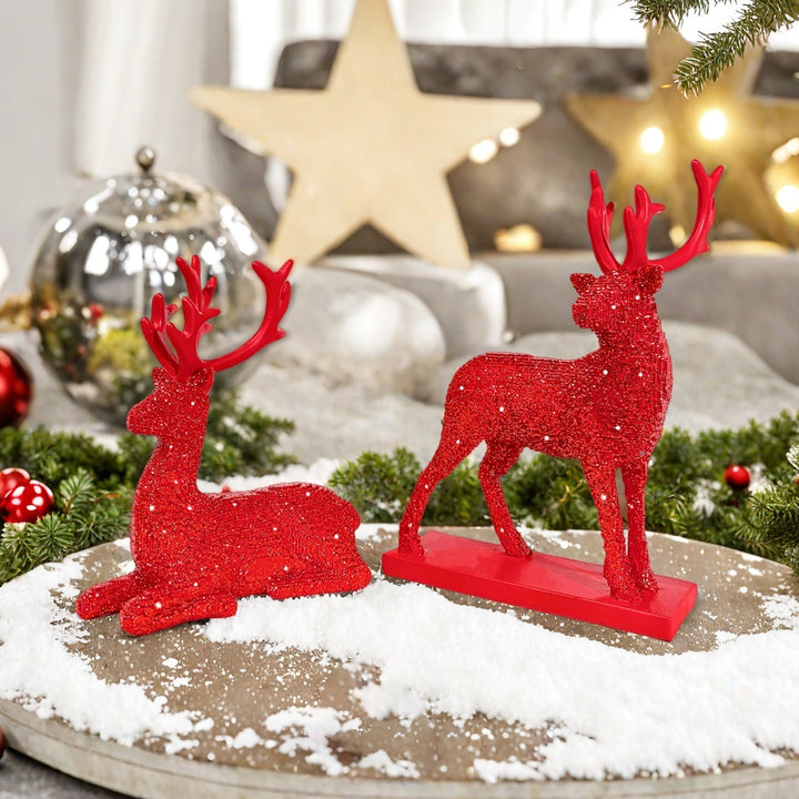 Glittering Reindeer Decorative Figure Bowlift