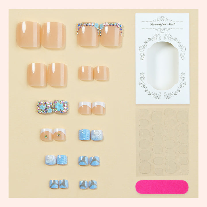 Decorative Press-On Nail Art Set with Sparkling Accents Bowlift