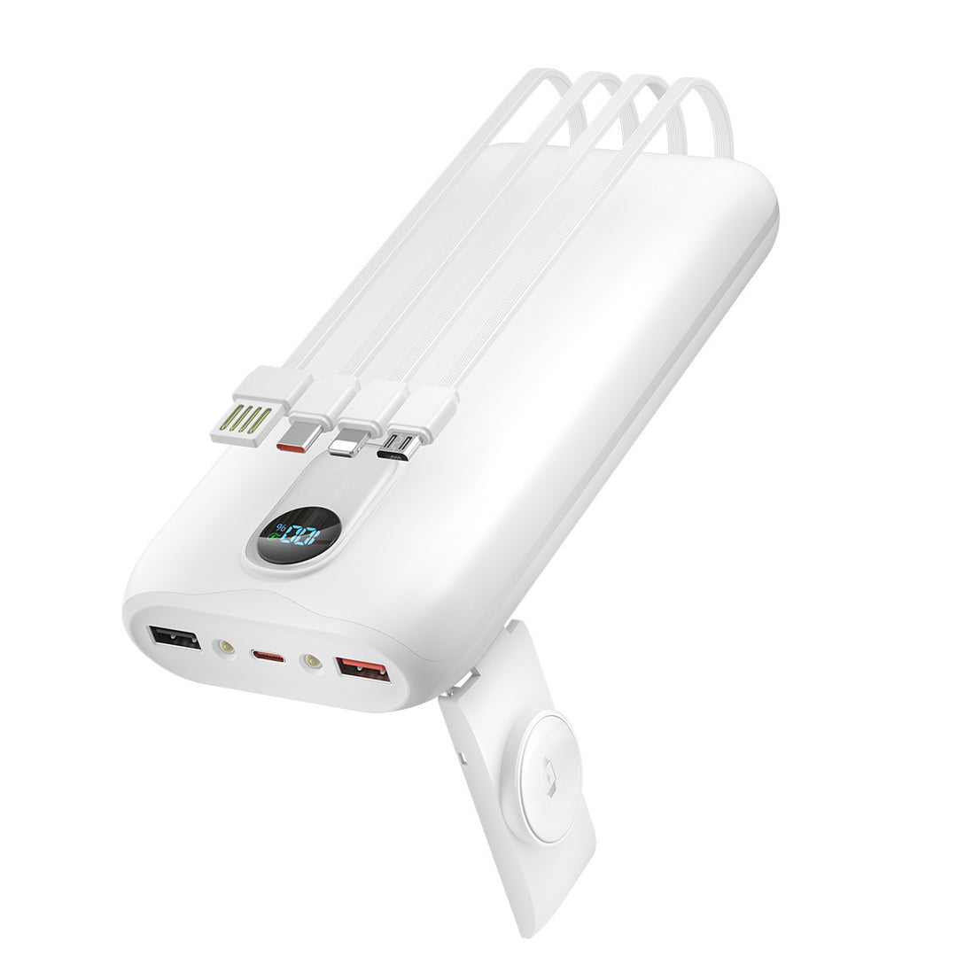 Power bank with integrated charging cables and LCD display Bowlift