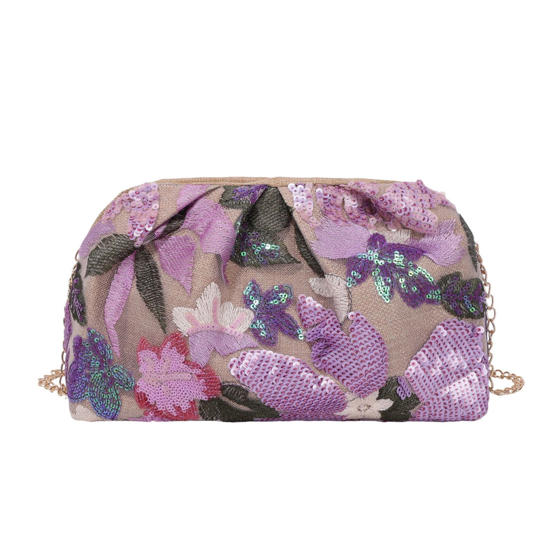 WoElegant Floral Sequin Clutch Bag Bowlift
