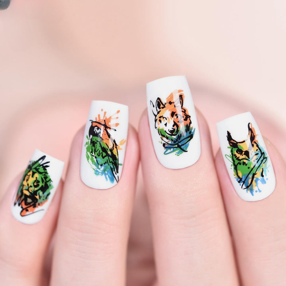 Artistic Animal Motif Press-On Nail Set Bowlift