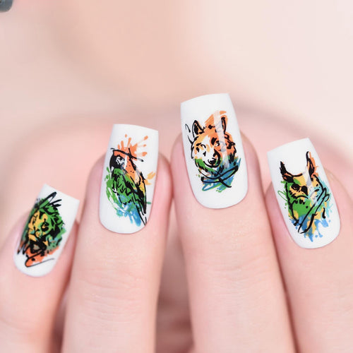 Artistic Animal Motif Press-On Nail Set Bowlift