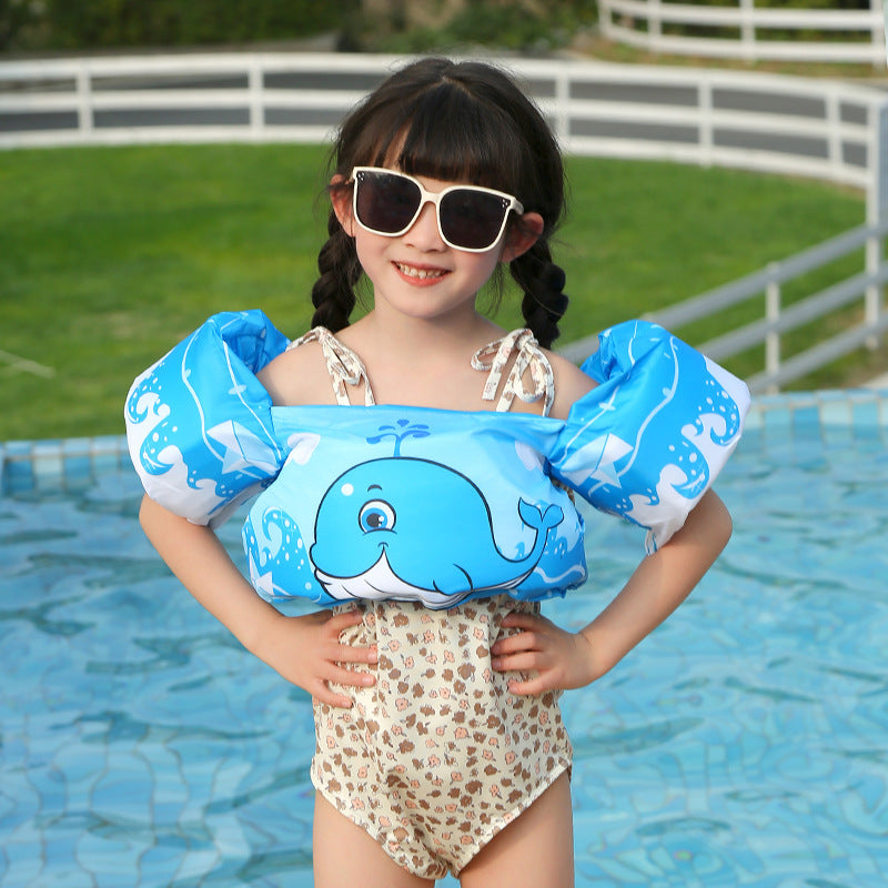 Women's Inflatable Swimming Aid with Colorful Flamingo Design Bowlift