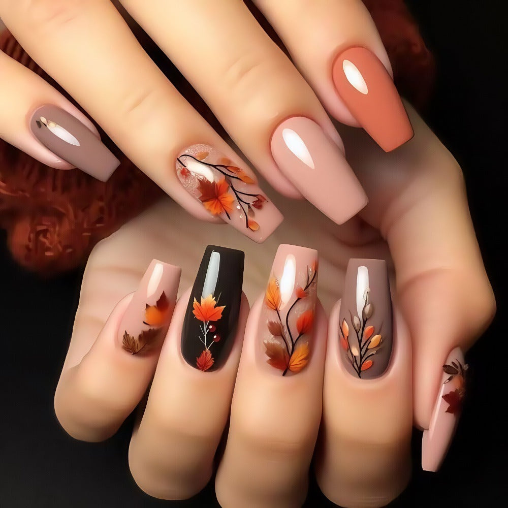 Artificial Nails Set with Seasonal Flower Designs Bowlift