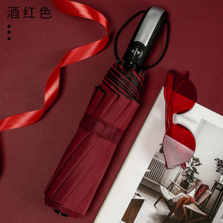 Women's Folding Umbrella with Ergonomic and Elegant Handle Bowlift
