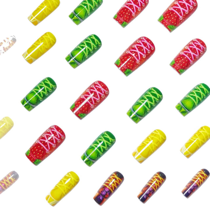 Creative art nails in colorful sneaker design Bowlift