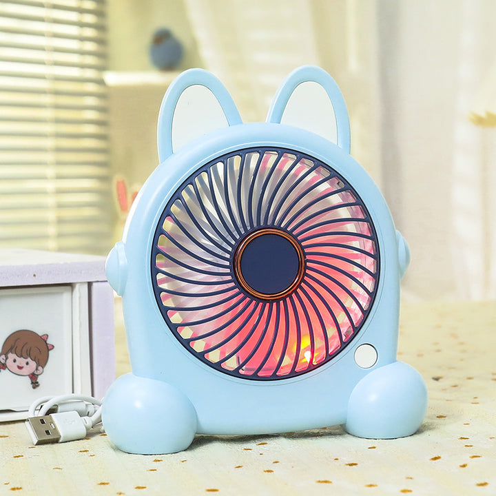 Women Portable Table Fan with LED Lighting Bowlift