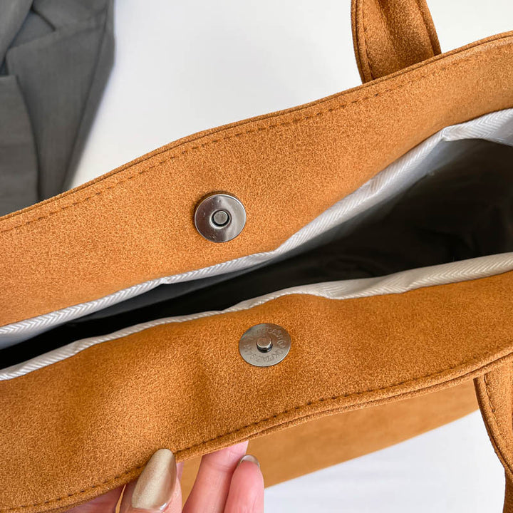 Stylish Faux Suede Tote Bag