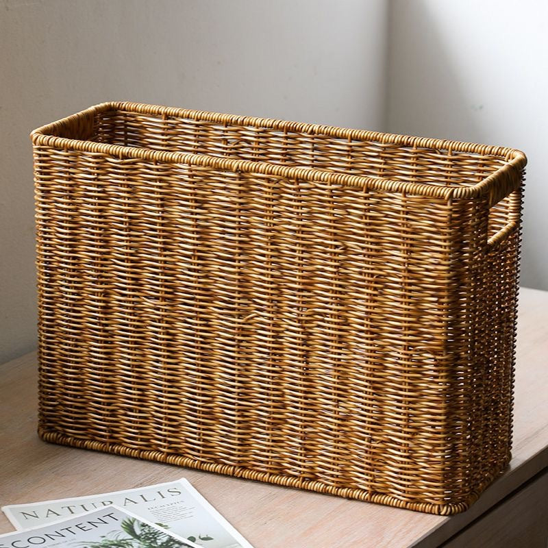 Women's Rectangular Rattan Storage Basket with Compartments Bowlift