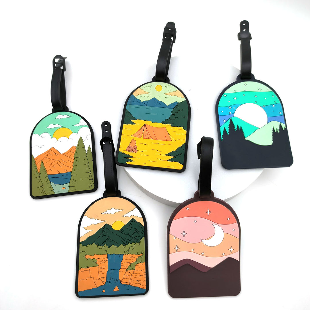 illustrated scenic silicone luggage tag Bowlift