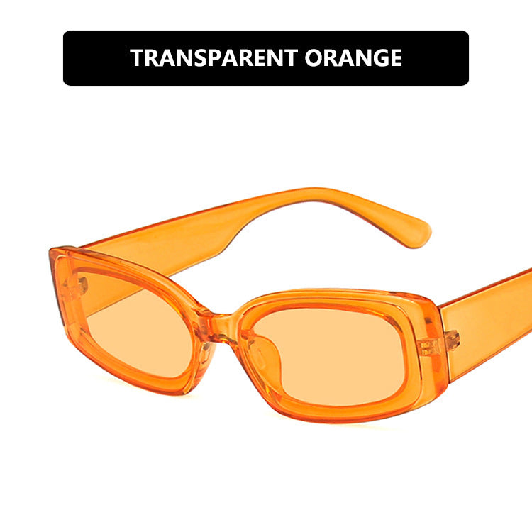 Women's futuristic square sunglasses with transparent frame design and UV protection Bowlift