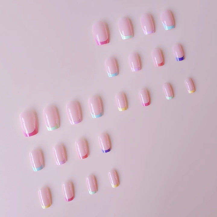 Acrylic nail set with colorful color accents Bowlift