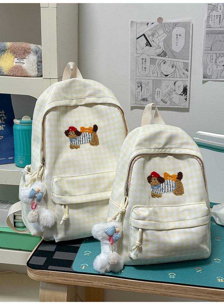 Cute Dog Embroidered Backpack