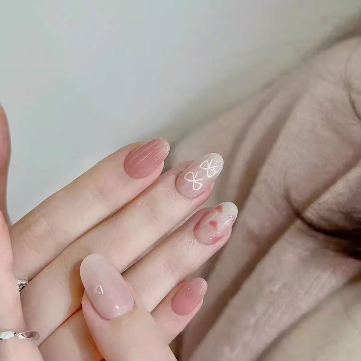 Decorative Crystal-Embellished Press-On Nails Bowlift