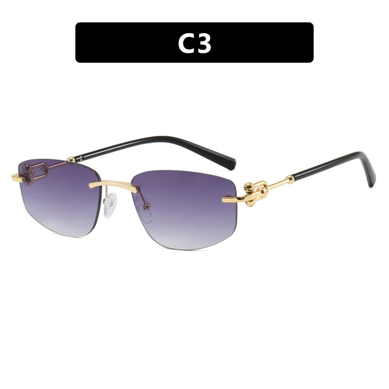 Ladies elegant semi-rimless glasses with luxurious metal frame and transparent lenses Bowlift