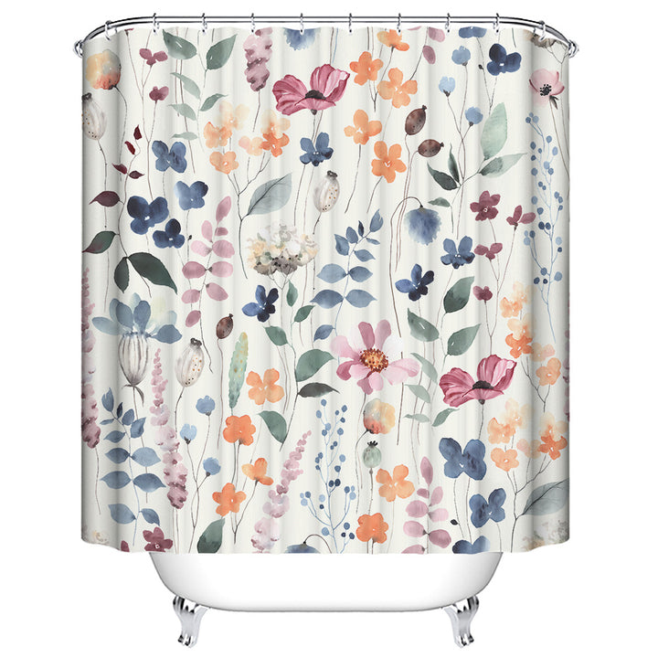 Leafy Floral Shower Curtain Bowlift