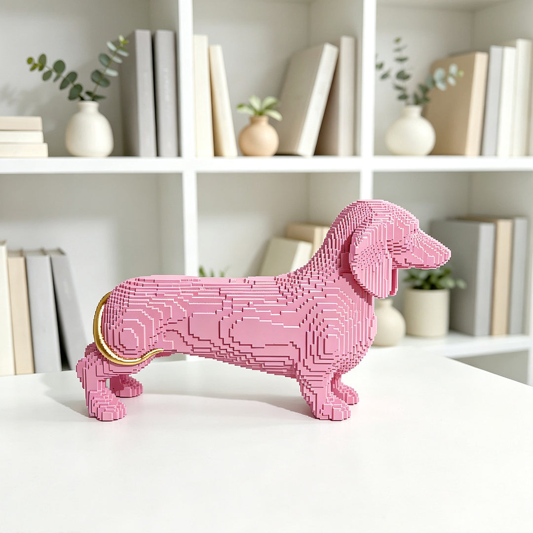 Playful decorative figure of a cute dachshund Bowlift