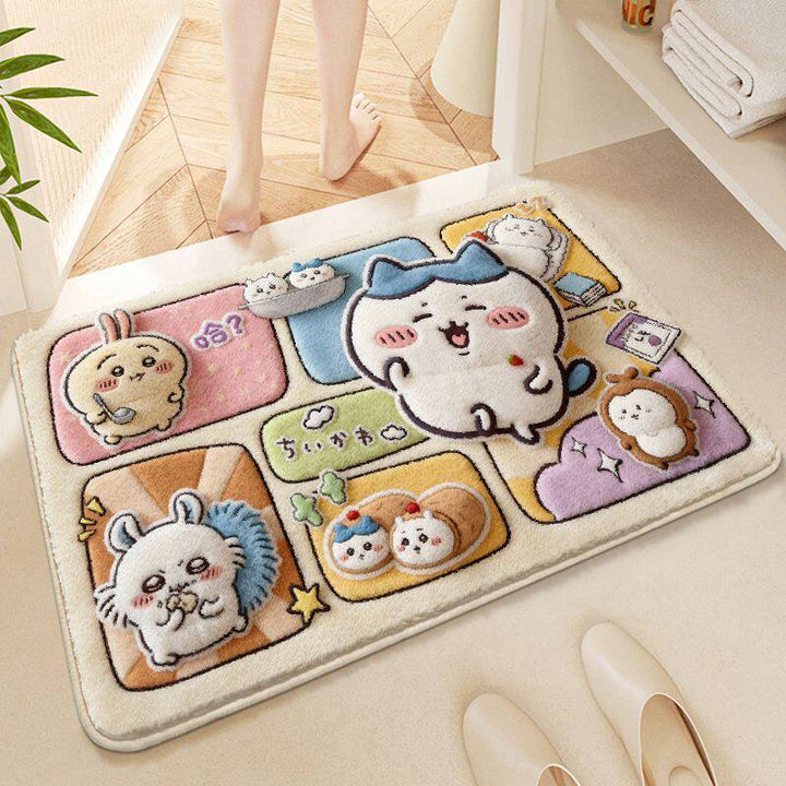 Cute Cartoon Animal-Themed Plush Bath Mat