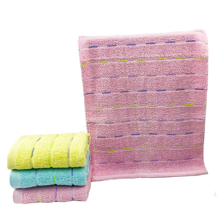 Terry Bath Towel With Luxurious Check Pattern Bowlift