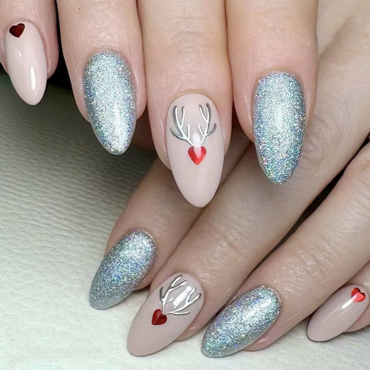 Artistic Holiday-Themed Press-On Nail Set Bowlift