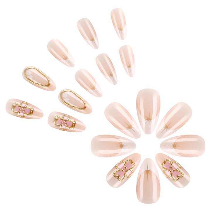 Elegant Floral Gel Nail Art Bowlift