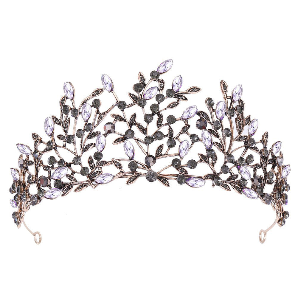 Ladies Elegant Headband with Floral Decorations and Rhinestones Bowlift