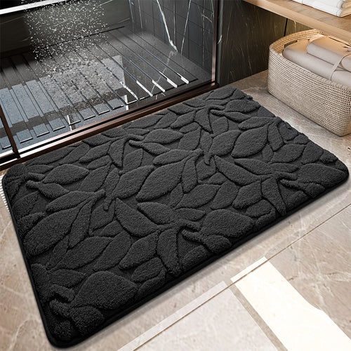 Soft Absorbent Floral Bath Mat