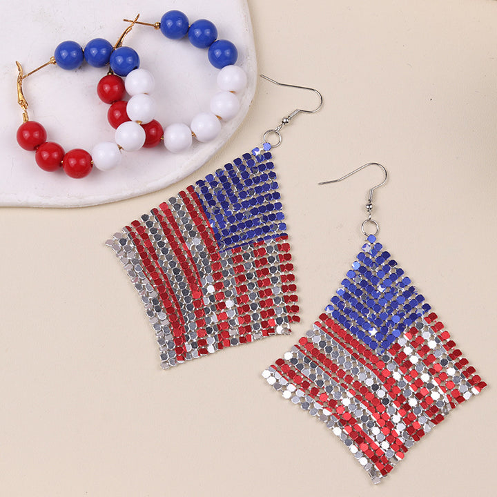 Women's nan chunky beaded hoop earrings with metal leverback clasp Bowlift