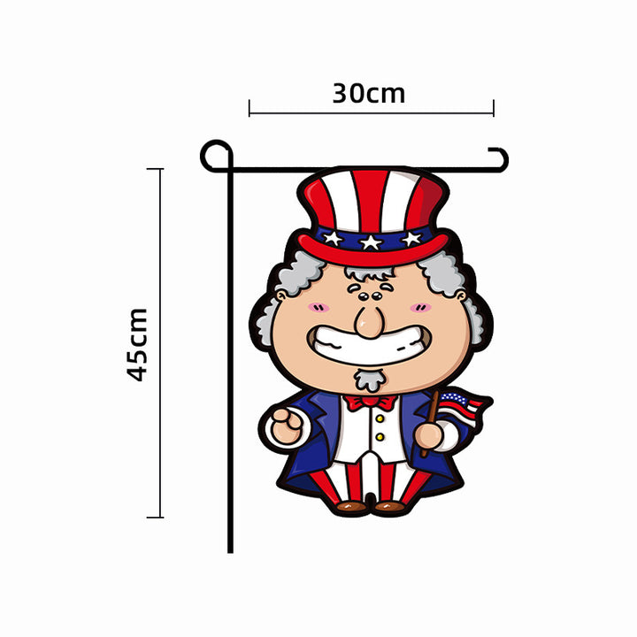 Unisex nan patriotic outdoor decorative gnome garden flag with pole sleeve Bowlift
