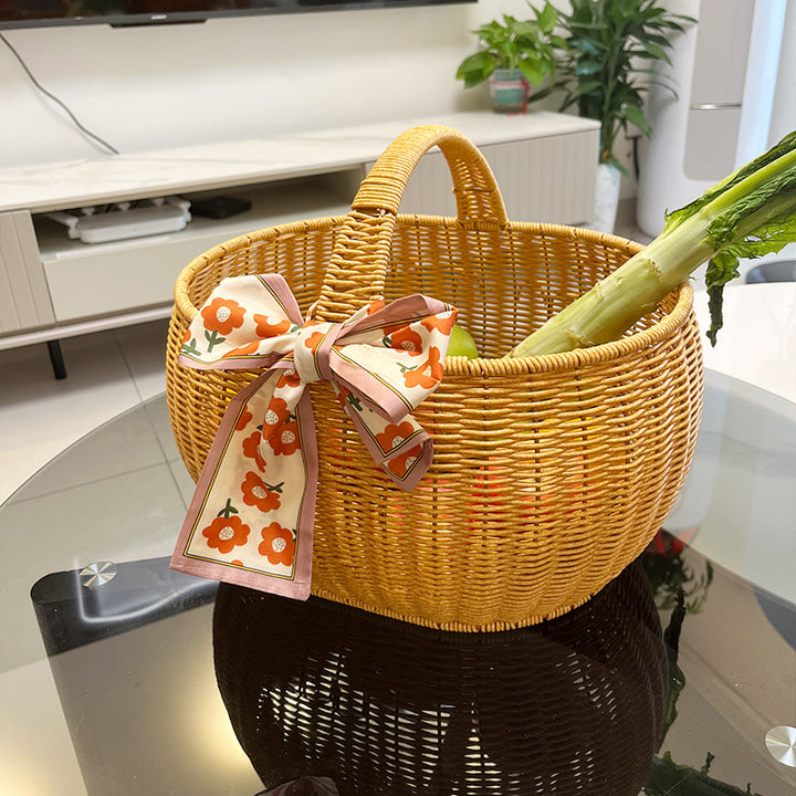 Handcrafted Woven Utility Storage Basket Bowlift