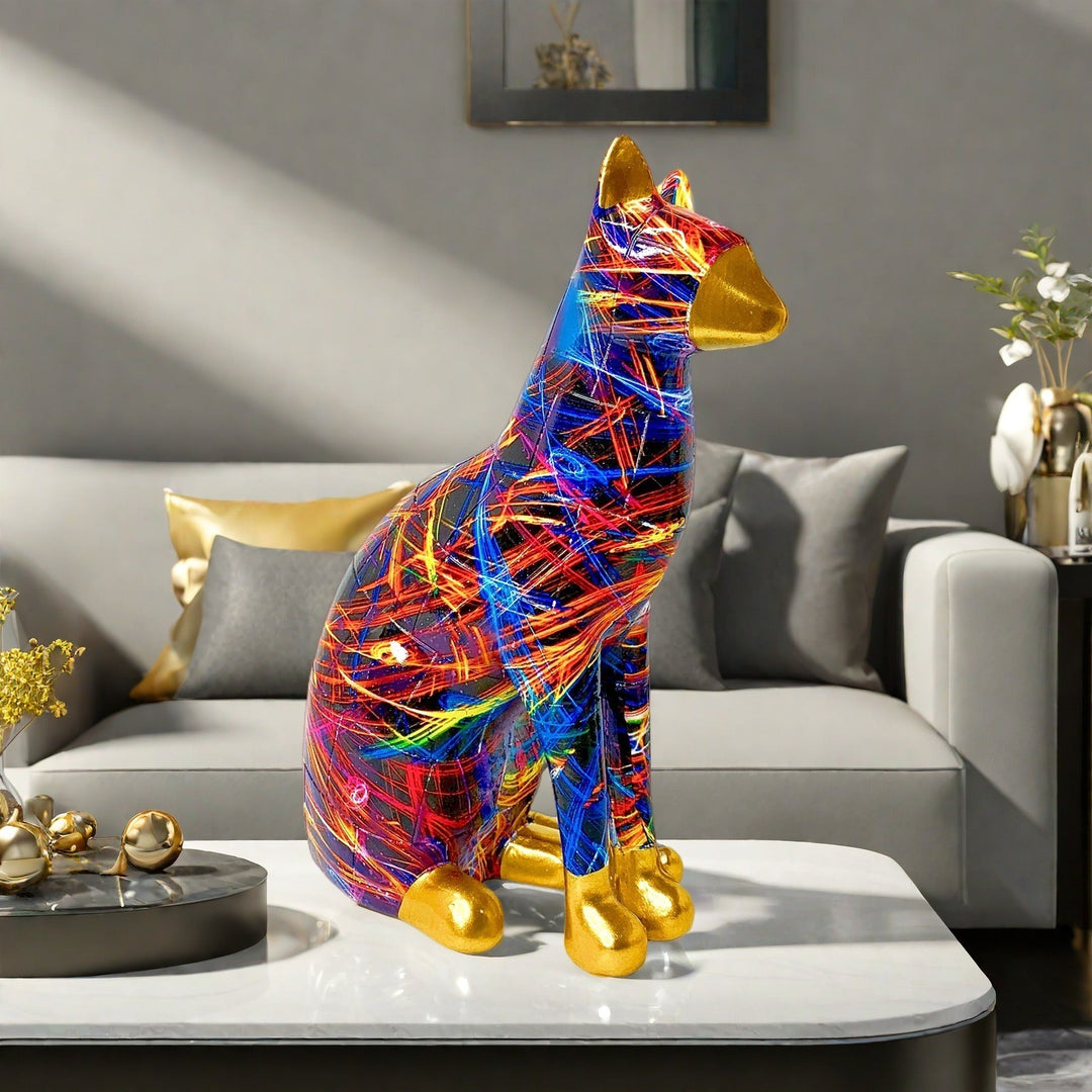 Decorative cat statue in modern art style Bowlift