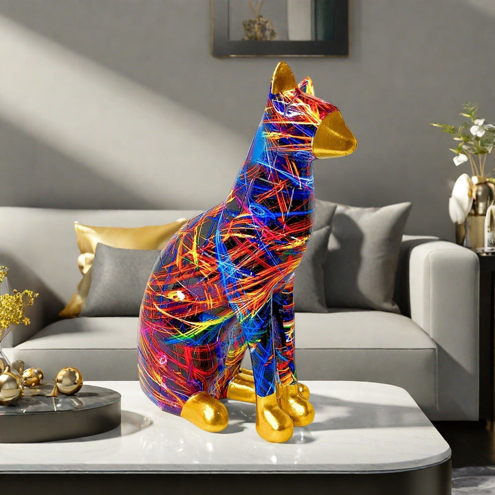 Decorative cat statue in modern art style Bowlift