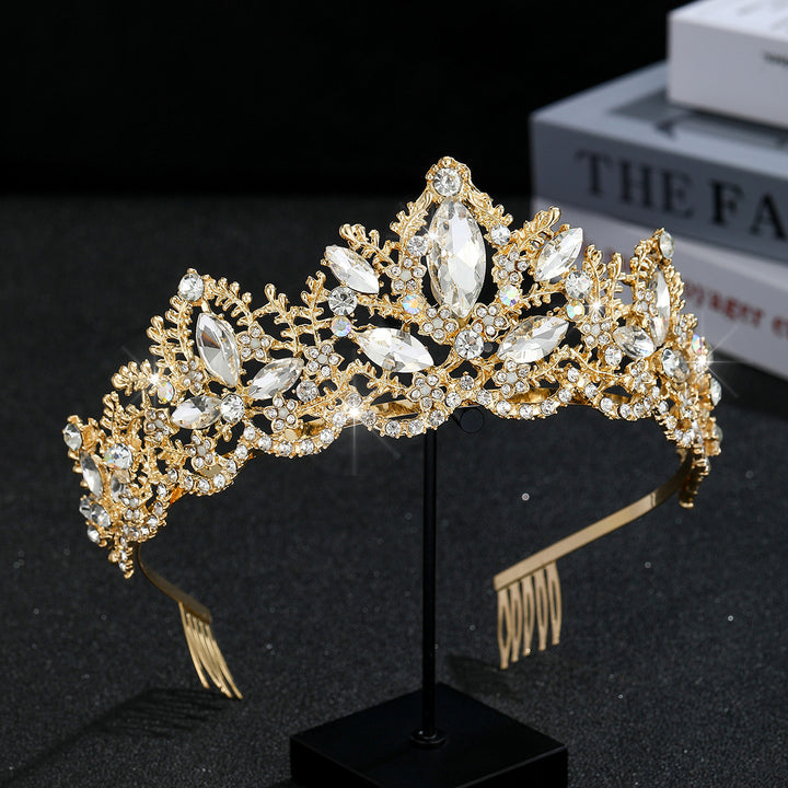 Ladies Glamorous Tiara with Sparkling Crystal Decorations Bowlift