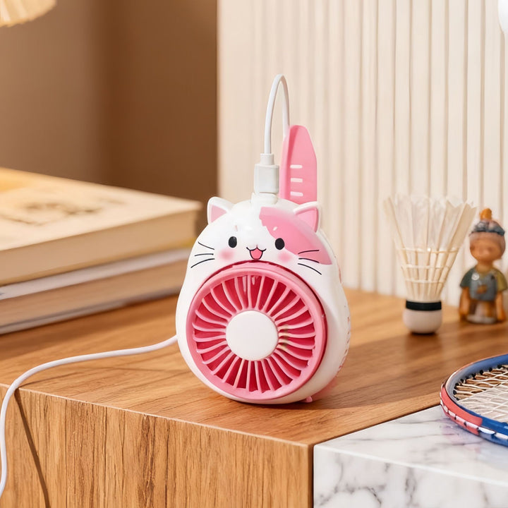 Women Portable USB Hand Fan in Cute Dog Shape Design Bowlift